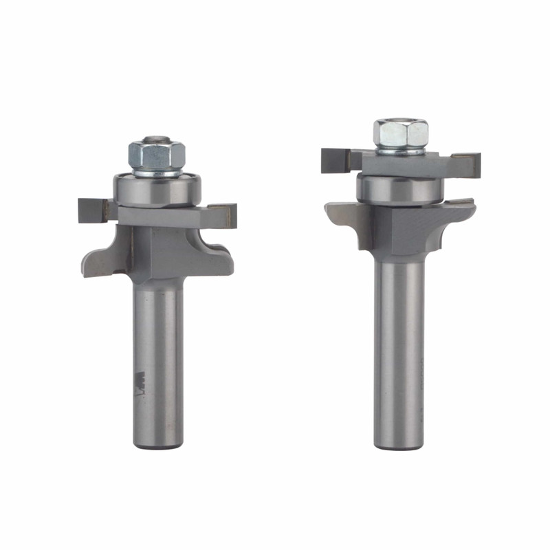 Traditional Stile and Rail Door Router Bit Set - 1/2" SH - 1-5/8" OD x 7/8" CL  - 2 Piece